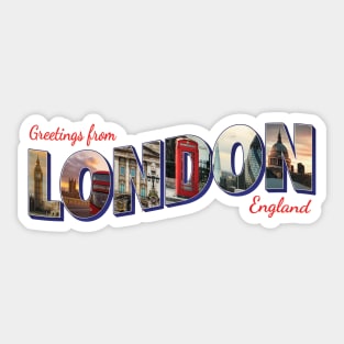 Greetings from London in England vintage style retro souvenir Sticker